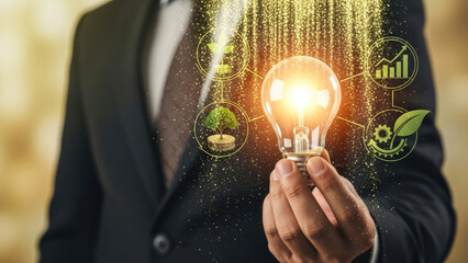 Innovative Business Idea Illuminating Sustainable Growth and Environmental Solutions.