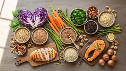 Healthy and Colorful Food Spread - A Delicious and Nutritious Culinary Display.