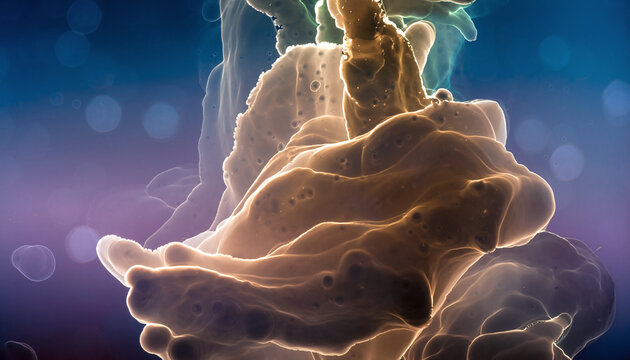 A digital art piece featuring abstract backgrounds with smoke, light, and fluid motion in a dynamic, surreal environment. - Powered by Adobe