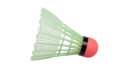 Green plastic badminton shuttlecock isolated PNG, sport equipment for recreational games and...