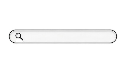Search bar PNG isolated on transparent background, magnifying glass icon for website navigation and user interface design