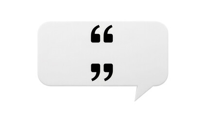 Quotation mark in speech bubble PNG isolated on transparent background, punctuation symbol for writing and design use