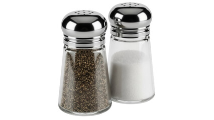 Salt and pepper shakers PNG isolated on transparent background, condiments for cooking and seasoning food
