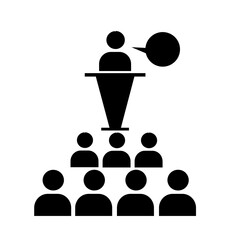 Public Speaker Giving a Presentation to Audience Icon
