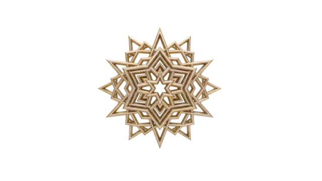 Golden star geometric pattern - Powered by Adobe