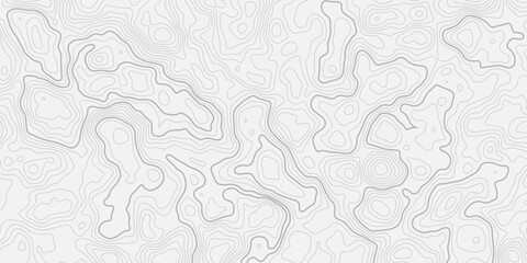 Fototapeta premium Detailed Mountain Terrain Inspired Topography Line Map Pattern Seamless Black Ink Contour Lines with Natural Geographic Flow