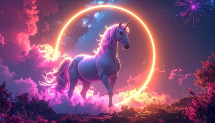 Majestic Unicorn With Glowing Mane