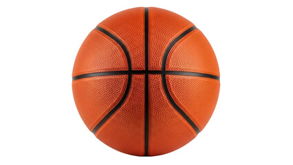 Fototapeta premium Orange basketball PNG isolated on transparent background, sports equipment for team games and physical activity, cutout object