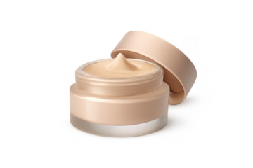 Cosmetic cream jar opening with moisturizer product
