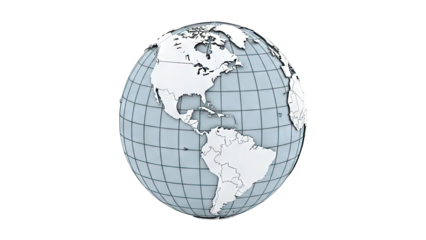 3D Globe of North and South America