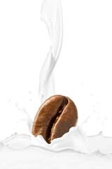 Milk Splash with Coffee Bean