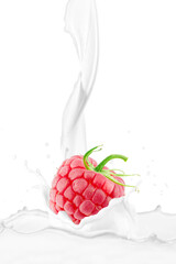 Milk Splash with Fresh Raspberry