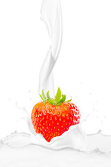 Milk Splash with Fresh Strawberry