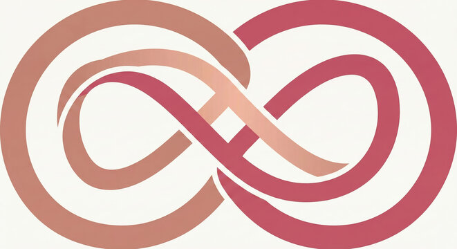 Abstract Infinity Symbol in Soft Romantic Color Palette