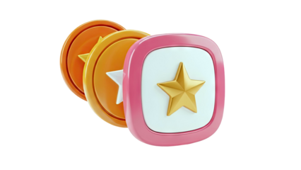 3D Rendering of Star Icons