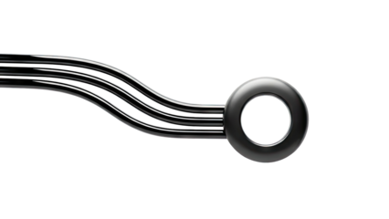 Abstract Black Wavy Lines Connecting to a Ring