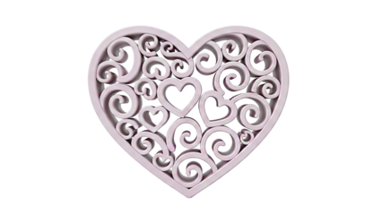 Pink Filigree Heart Design