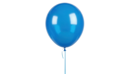 Bright blue balloon PNG isolated on transparent background, party decoration for birthday celebration and festive events