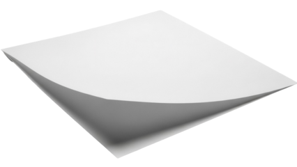 Blank sheet of paper PNG isolated on transparent background, clean stationery mockup for graphic design and presentation use