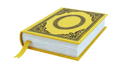 Ornate Yellow Hardcover Book with Bookmark