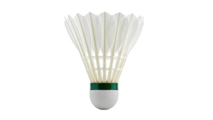 White badminton shuttlecock isolated PNG on transparent background, sport equipment for recreational games and competitive play © Andrej