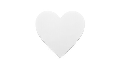 Simple white heart shape isolated PNG, love and romance symbol for Valentine s Day cards and social...