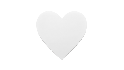 Simple white heart shape isolated PNG, love and romance symbol for Valentine s Day cards and social media posts on transparent background