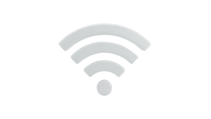 Wifi signal PNG isolated on transparent background, wireless connection icon for network and internet access