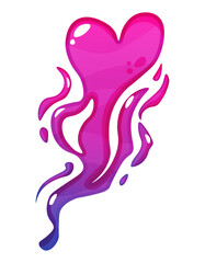 Game icon of a heart made of smoke in cartoon style. Perfect for Valentine's Day events, rewards, and achievement systems. Suitable for seasonal interface updates for mobile games, casual games