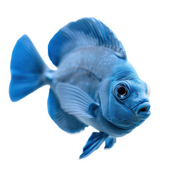 This cut-out element shows a tang fish with vibrant colors on a clear, transparent background. The fish is suitable for various projects such as educational materials, art, and designs