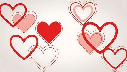 two hearts on white background