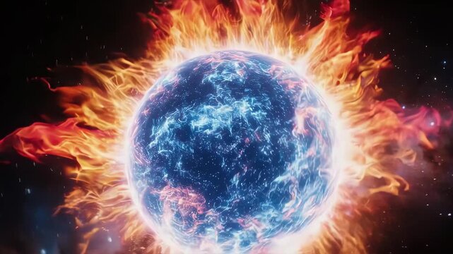 Exploding Planet in Outer Space Animation.