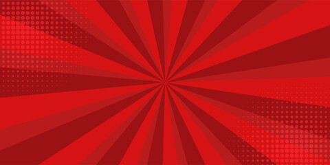 Red comic book background. Pop art halftone style background for magazine, cover, ad, banner, websites © RIDWAN