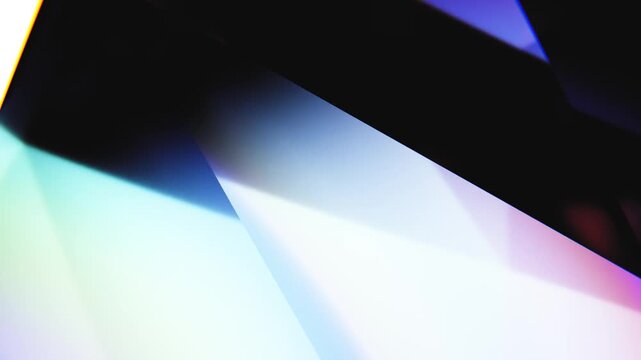 Overlay background showing iridescent light passing through a glass prism, creating rainbow colors. Seamless loop