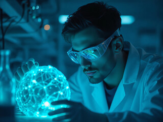 Raw Biotech Photography: Viscous Teal Neural-Gel with Sub-Surface Scattering.