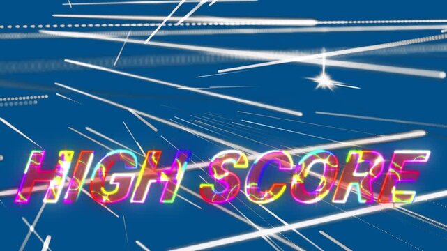 Animation of high score in blue space with lines