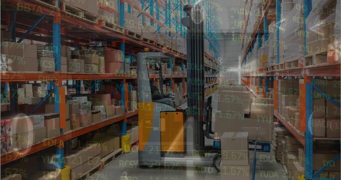 Digital warehouse concept video showcases global shipping connections.