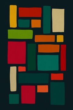 Colorful geometric abstract pattern with rectangles on colored background