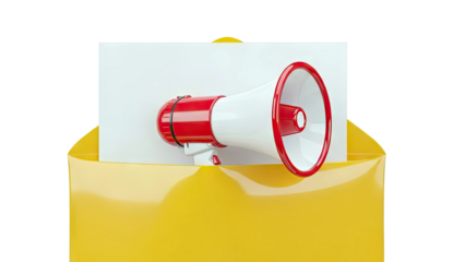 Megaphone in an Envelope Announcing a Message