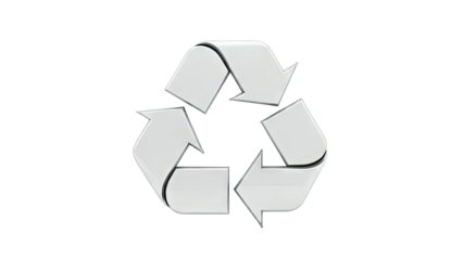 Silver 3D Recycle Symbol