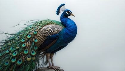 Obraz premium Modern Colorful Peacock Bird Wallpaper with Vibrant Artistic Background