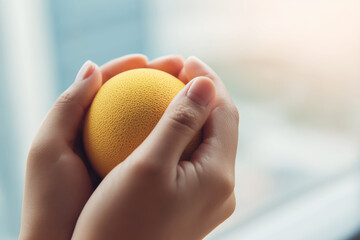 Stress Ball in Hands for Coping Mechanism and Mental Relief