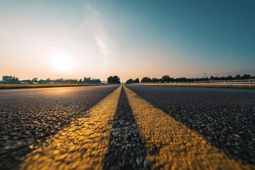 Long Empty Road with Perspective Leading to Emotional Isolation