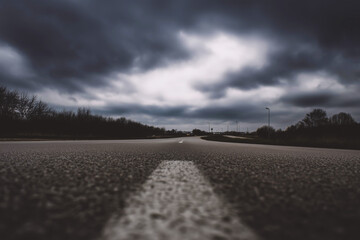Long Empty Road with Emotional Perspective in Isolation