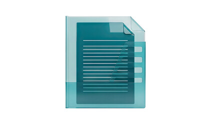 Transparent Teal Document Holder with Lined Paper