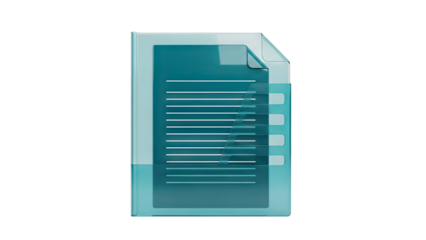 Transparent Teal Document Holder with Lined Paper