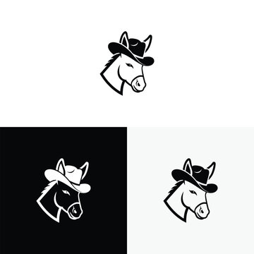 donkey logo vector icon illustration