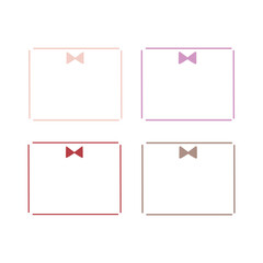 リボンのついた四角いフレーム素材【バレンタイン】