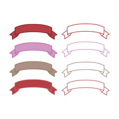 シンプルなリボンあしらい素材セット【バレンタイン】