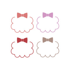 シンプルリボンのついたフレーム素材【バレンタイン】